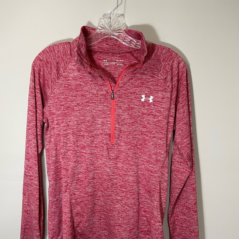 Under Armour Heathered Pink Half-Zip Top
